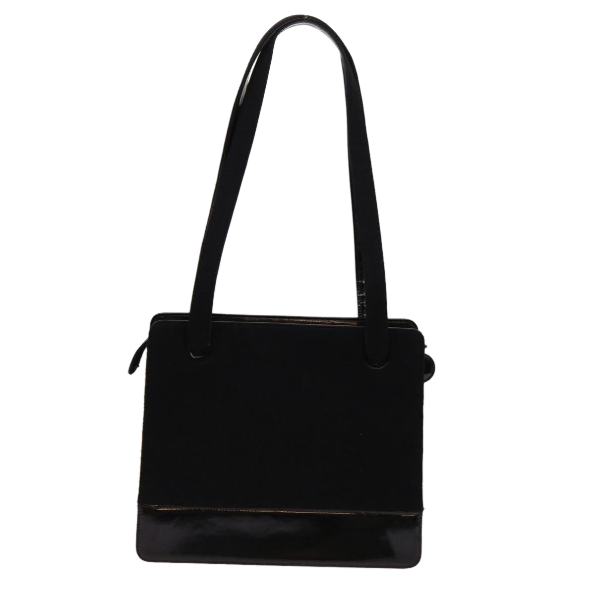 CHANEL Shoulder Bag Cotton Black CC Auth bs13024 - 0