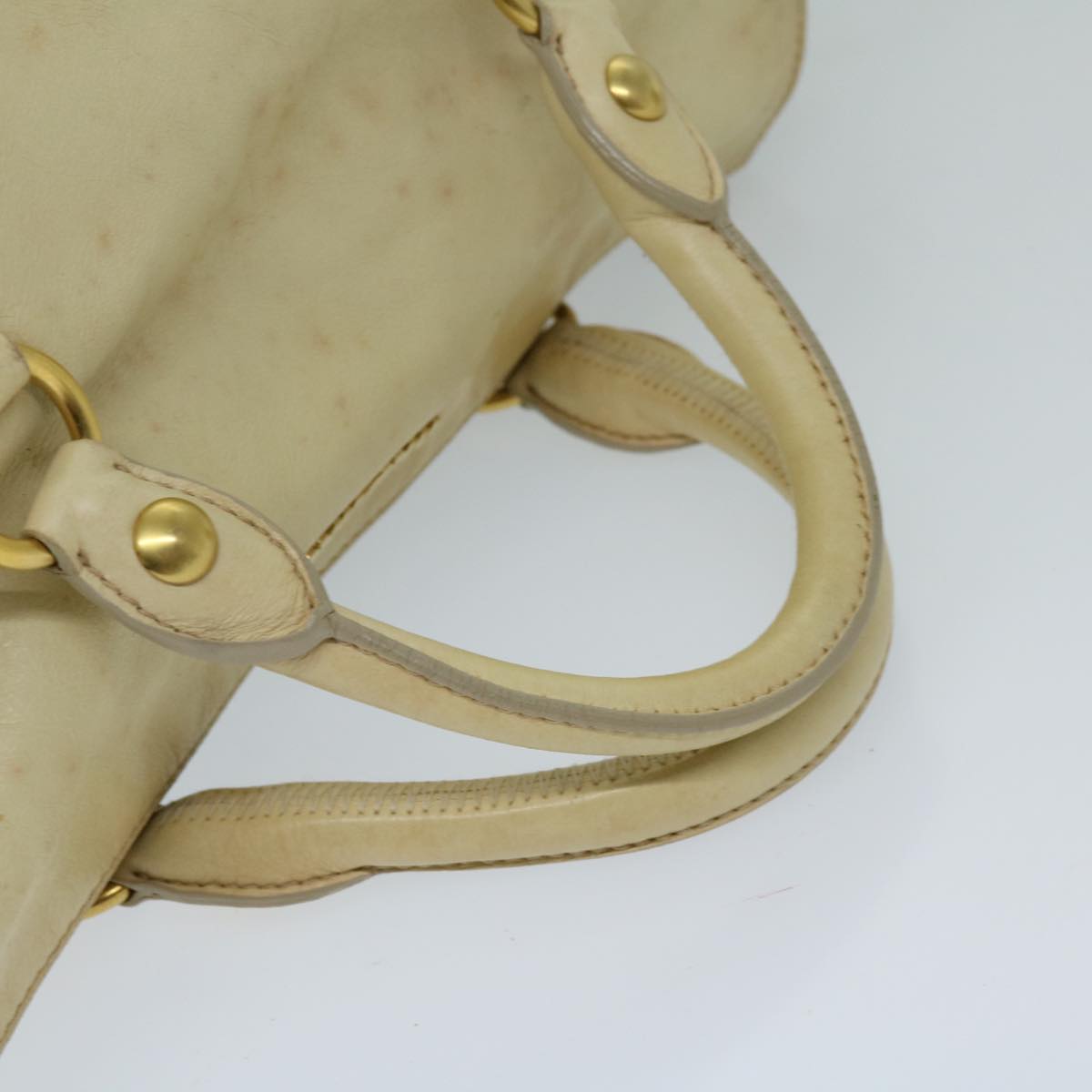 Miu Miu Hand Bag Leather 2way Beige Auth bs13028