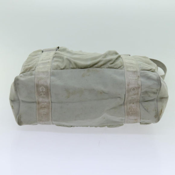 CHANEL Sports Line Tote Bag Canvas Gray CC Auth bs13030