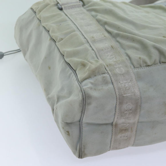 CHANEL Sports Line Tote Bag Canvas Gray CC Auth bs13030