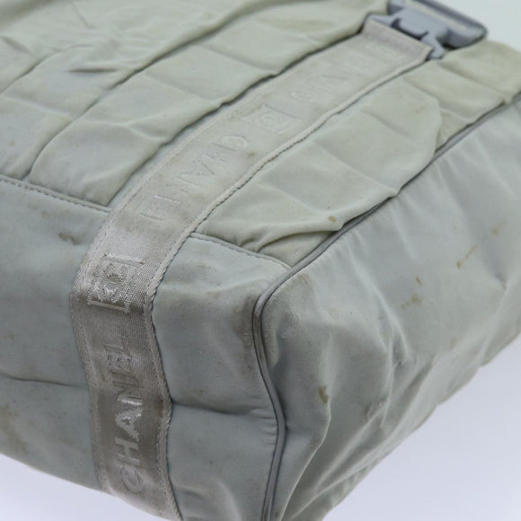 CHANEL Sports Line Tote Bag Canvas Gray CC Auth bs13030