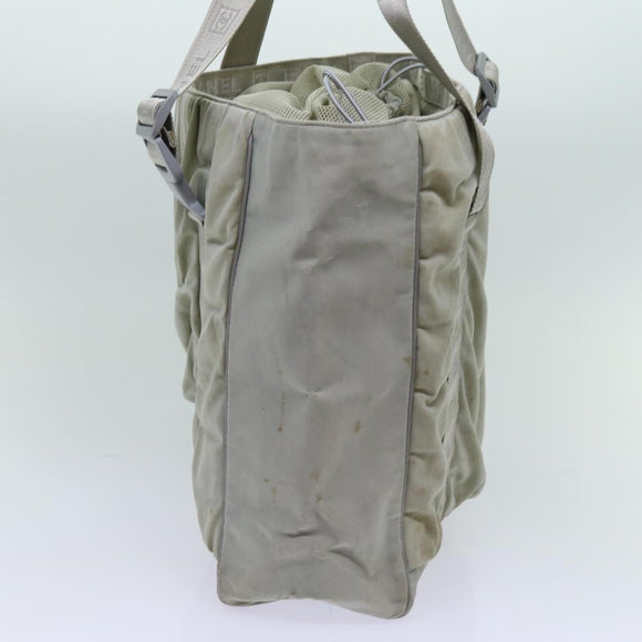 CHANEL Sports Line Tote Bag Canvas Gray CC Auth bs13030