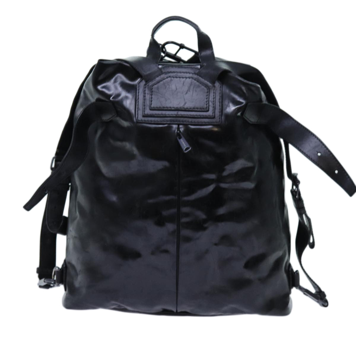 BALENCIAGA Backpack Patent leather Black Auth bs13033