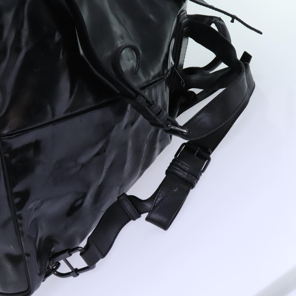 BALENCIAGA Backpack Patent leather Black Auth bs13033