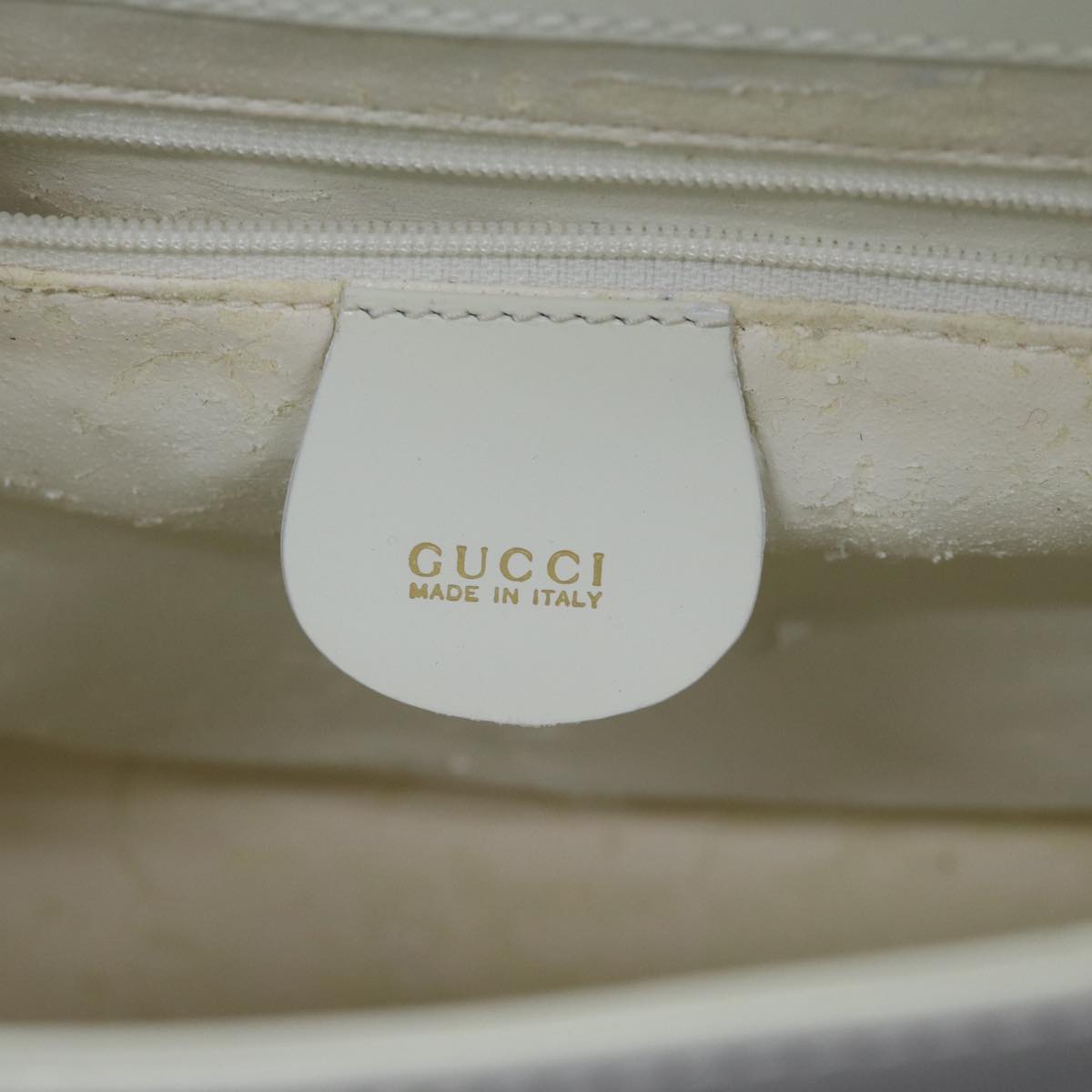 GUCCI Shoulder Bag Patent leather White 001 3444 1812 Auth bs13051