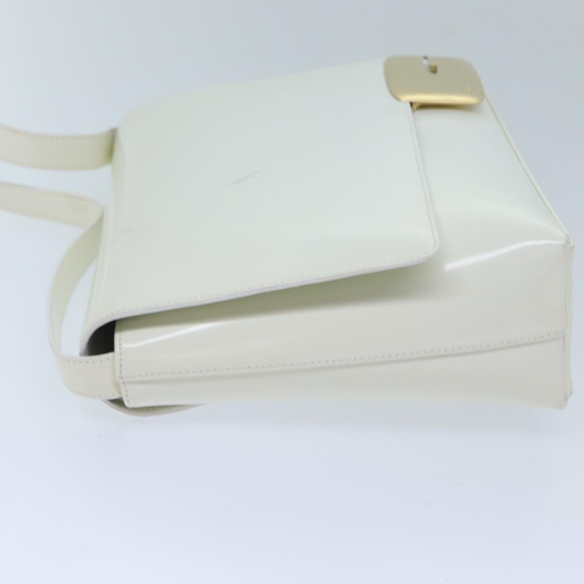 GUCCI Shoulder Bag Patent leather White 001 3444 1812 Auth bs13051