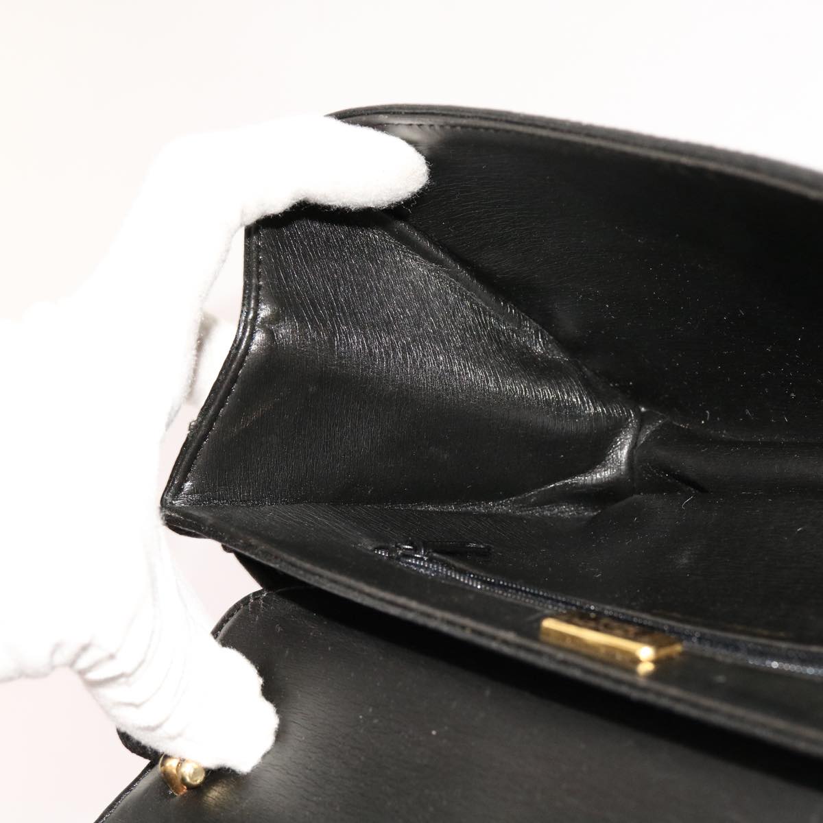 GIVENCHY Hand Bag Leather Black Auth bs13052