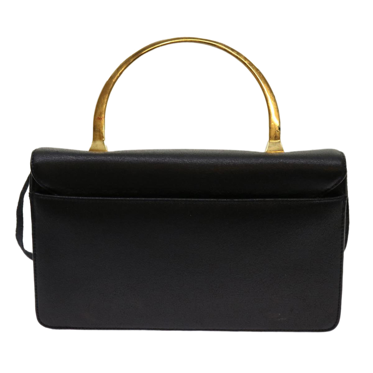 GIVENCHY Hand Bag Leather Black Auth bs13052