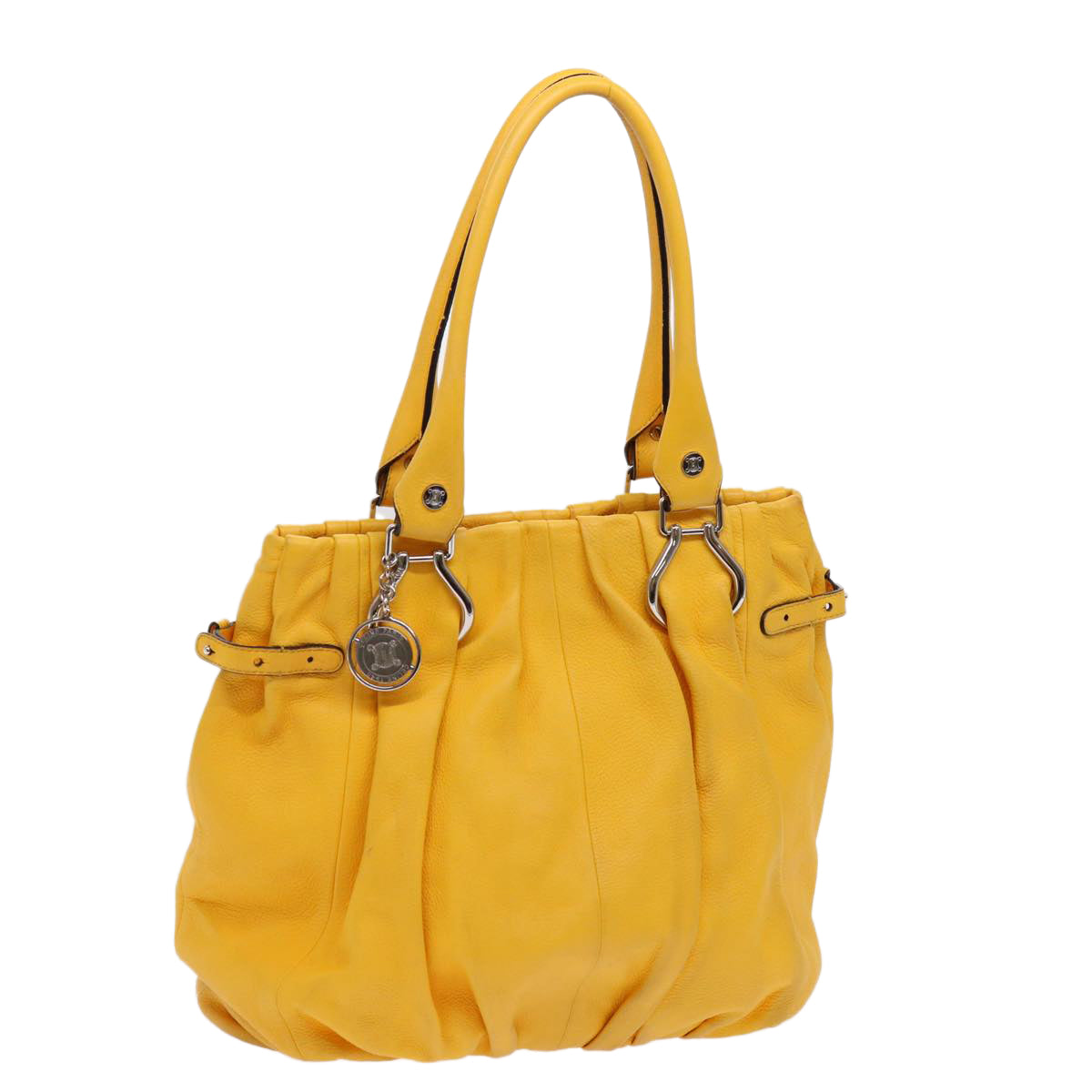 CELINE Tote Bag Leather Yellow Auth bs13073