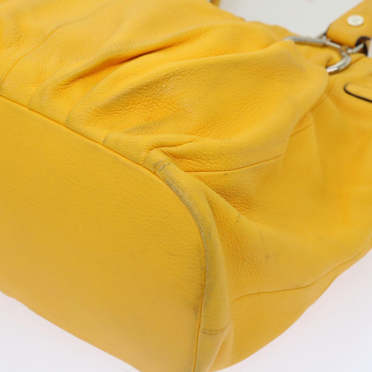 CELINE Tote Bag Leather Yellow Auth bs13073