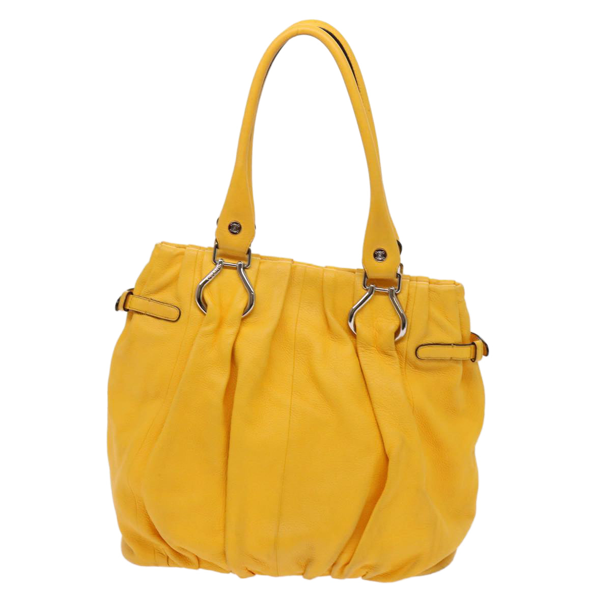 CELINE Tote Bag Leather Yellow Auth bs13073 - 0