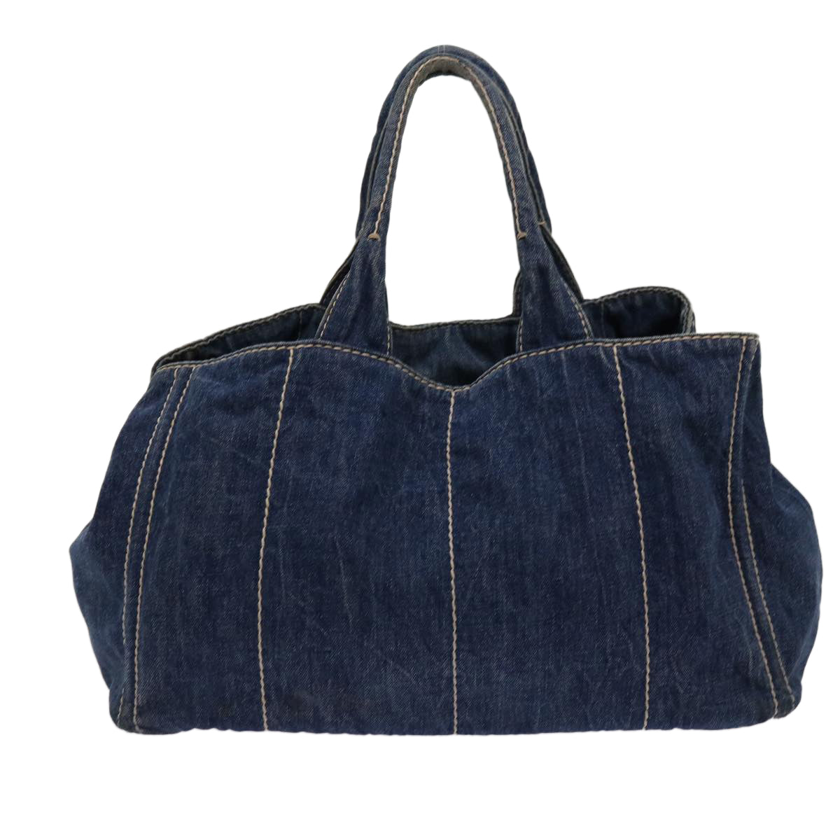 PRADA Canapa GM Hand Bag Denim Blue Auth bs13077 - 0
