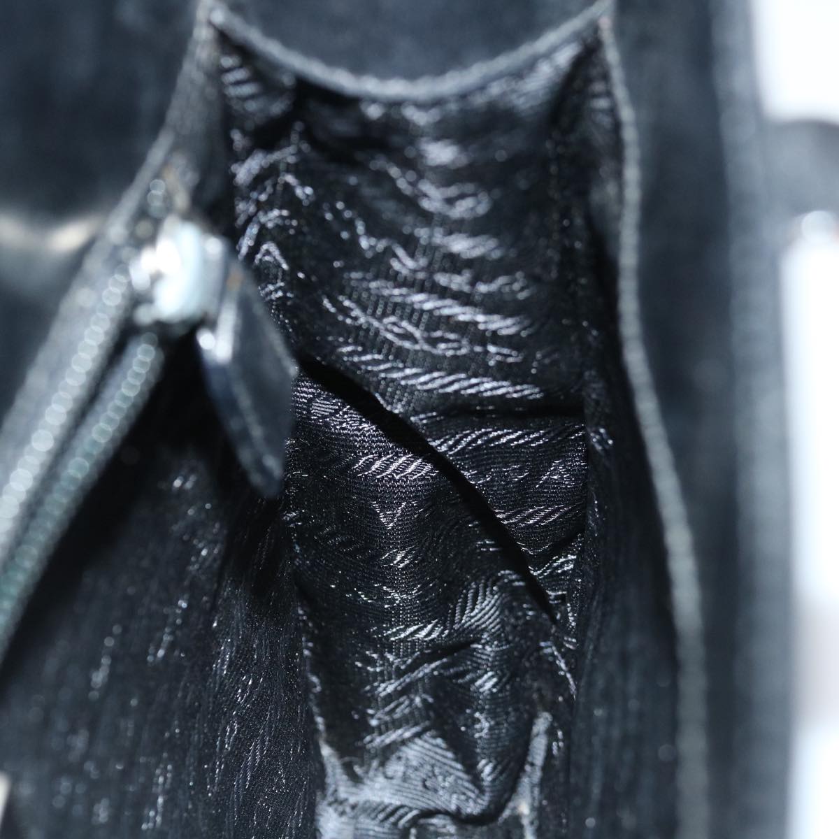 PRADA Hand Bag Leather Black Auth bs13078