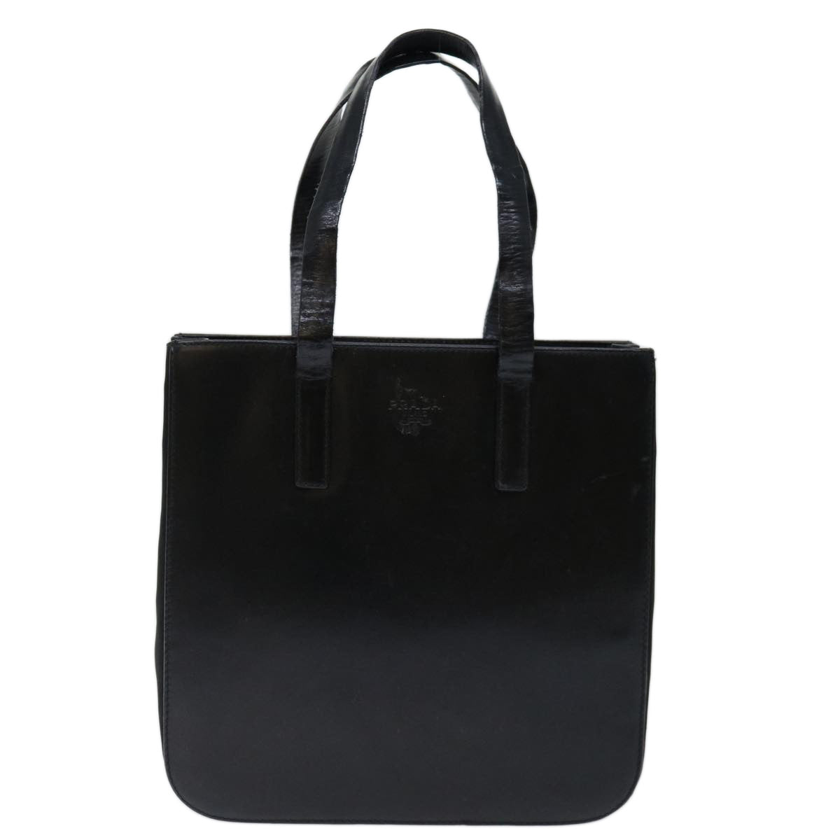 PRADA Hand Bag Leather Black Auth bs13078