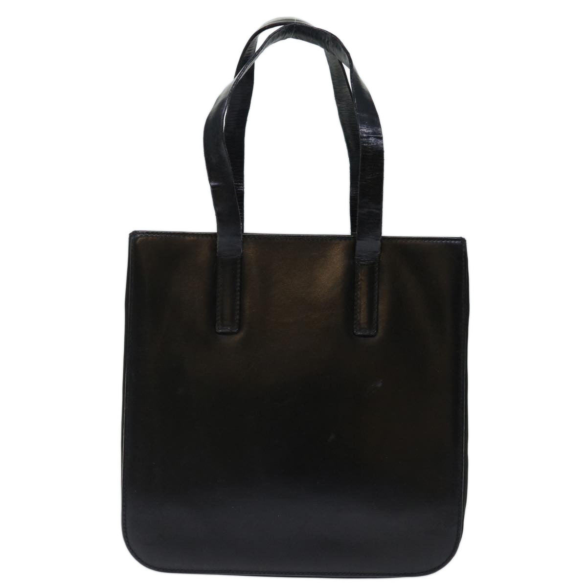 PRADA Hand Bag Leather Black Auth bs13078 - 0