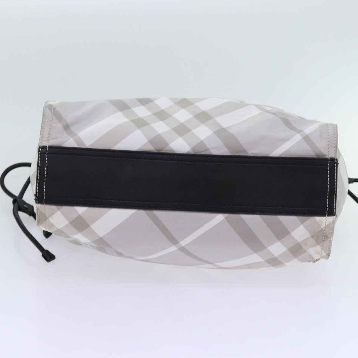 BURBERRY Nova Check Tote Bag Nylon Gray Black Auth bs13094