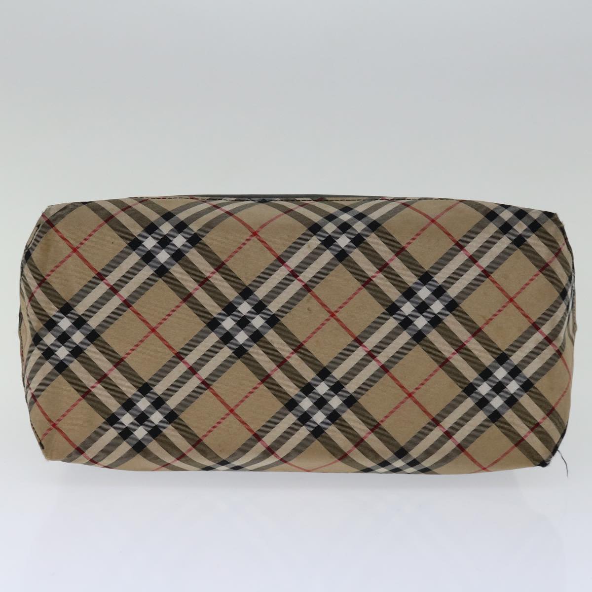 BURBERRY Nova Check Blue Label Hand Bag Nylon Beige Brown Auth bs13096