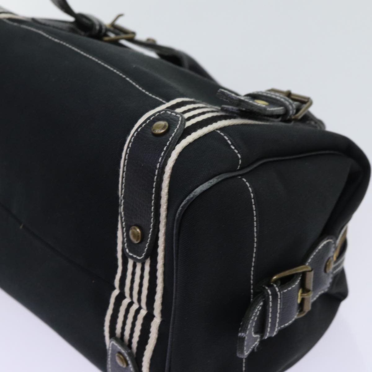 BURBERRY Hand Bag Canvas Black Auth bs13113