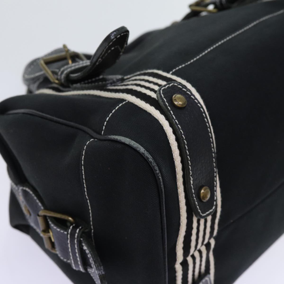 BURBERRY Hand Bag Canvas Black Auth bs13113