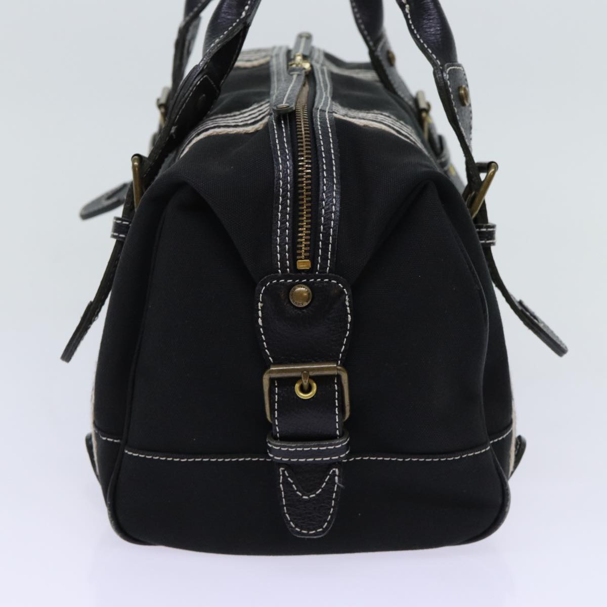 BURBERRY Hand Bag Canvas Black Auth bs13113