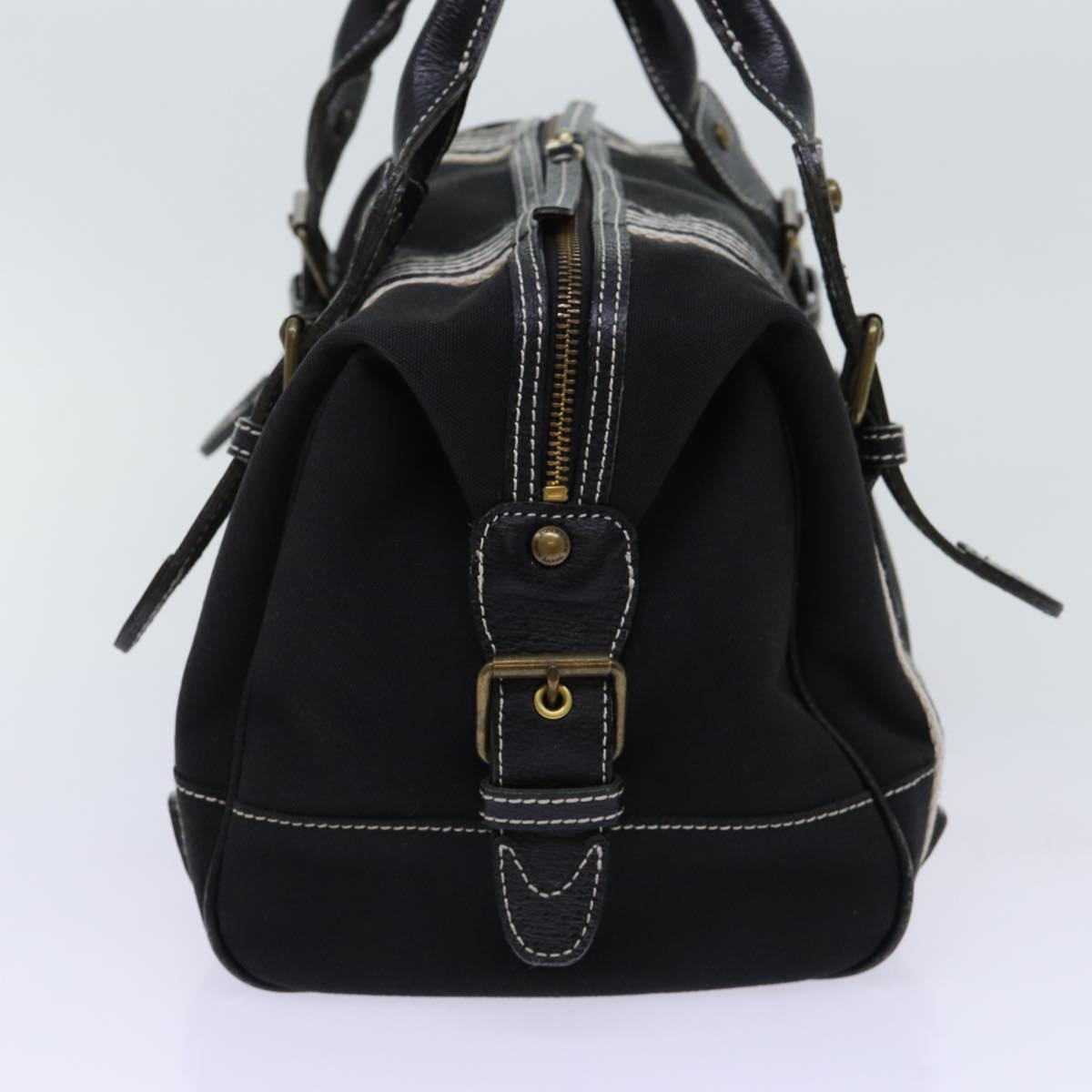 BURBERRY Hand Bag Canvas Black Auth bs13113