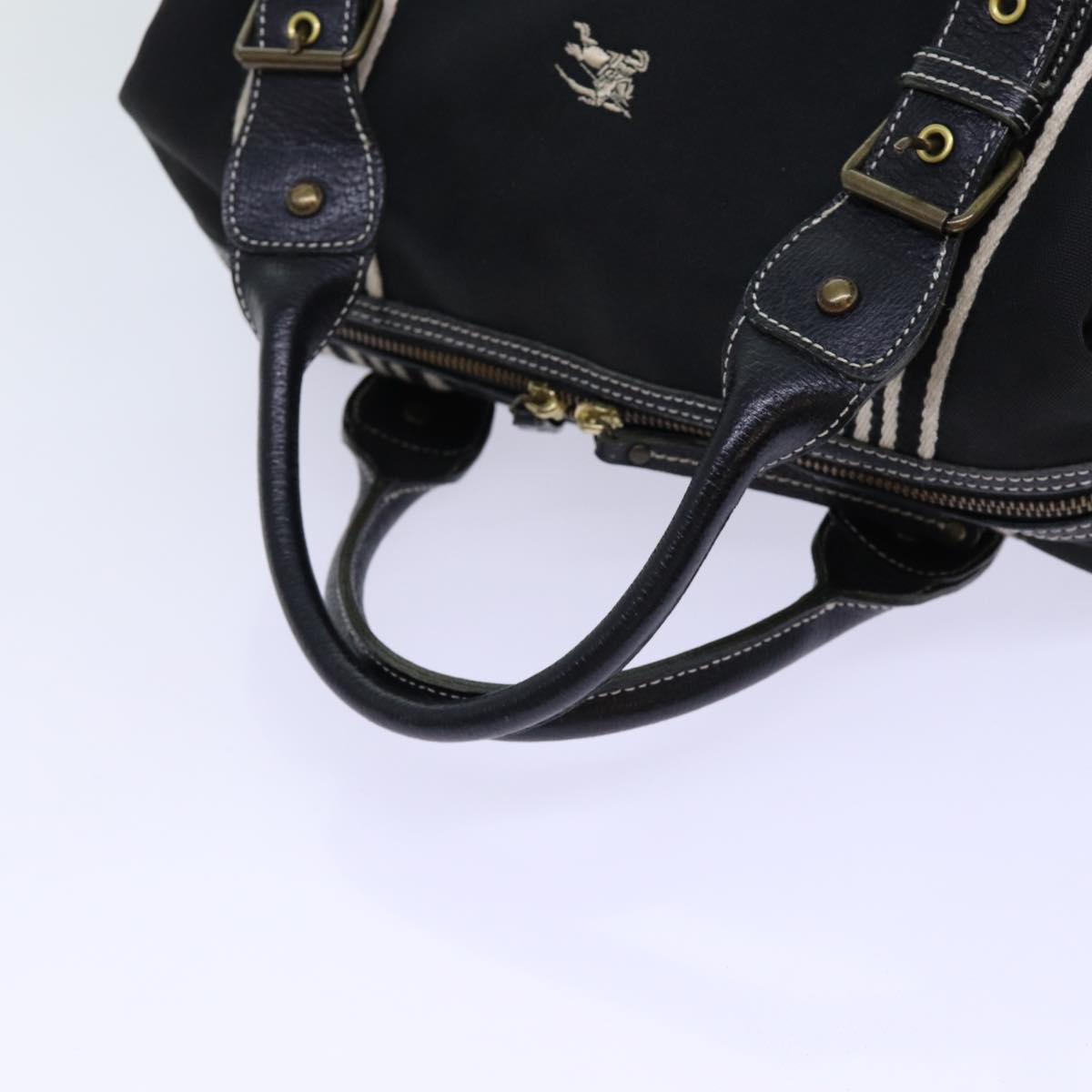 BURBERRY Hand Bag Canvas Black Auth bs13113