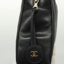 CHANEL Matelasse Chain Shoulder Bag Leather Black CC Auth bs13119-17