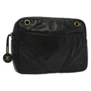 CHANEL Matelasse Chain Shoulder Bag Leather Black CC Auth bs13119-1