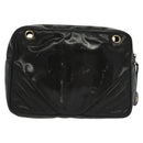 CHANEL Matelasse Chain Shoulder Bag Leather Black CC Auth bs13119-2