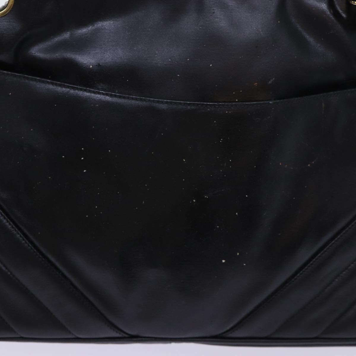 CHANEL Matelasse Chain Shoulder Bag Leather Black CC Auth bs13119