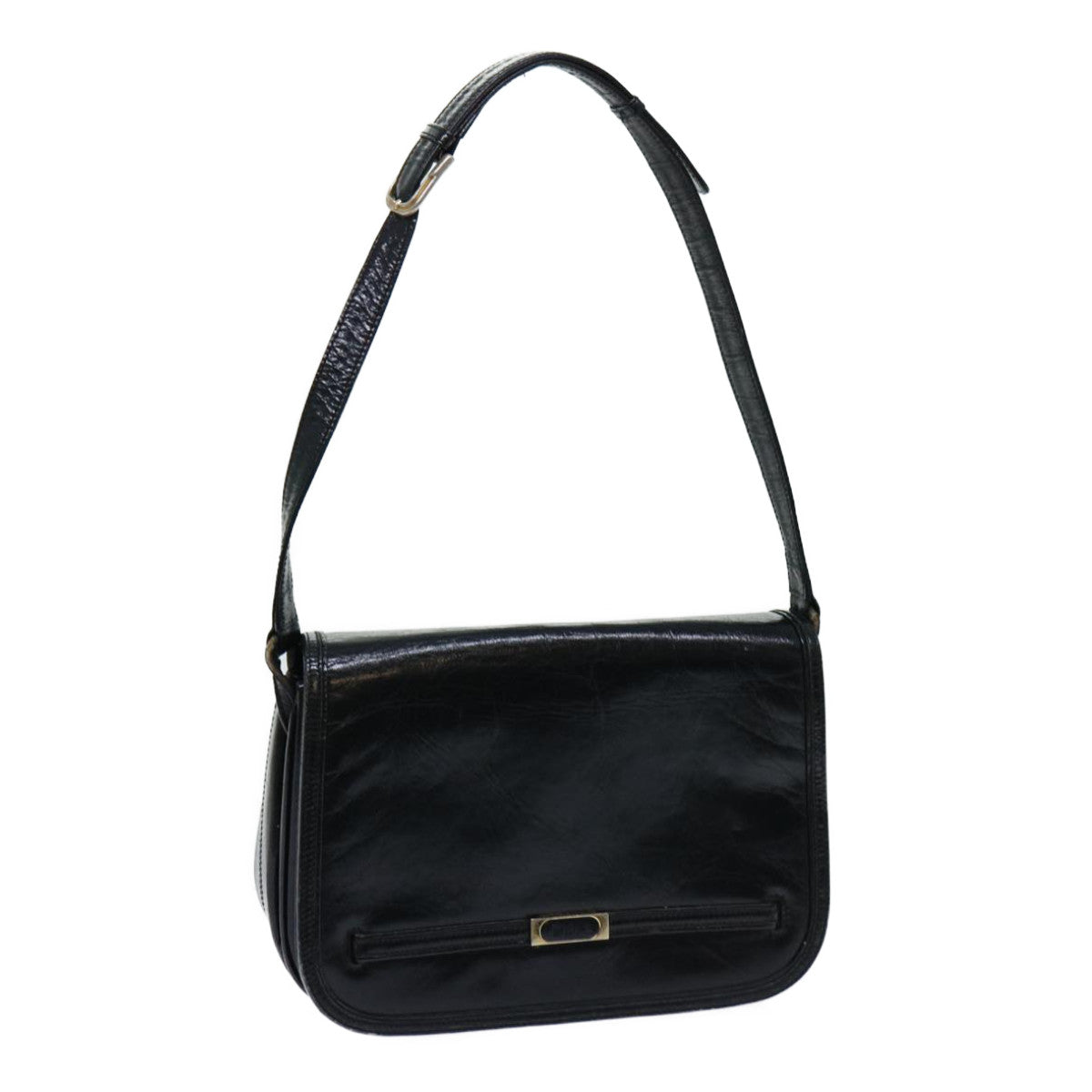Chloe Shoulder Bag Leather Black Auth bs13128