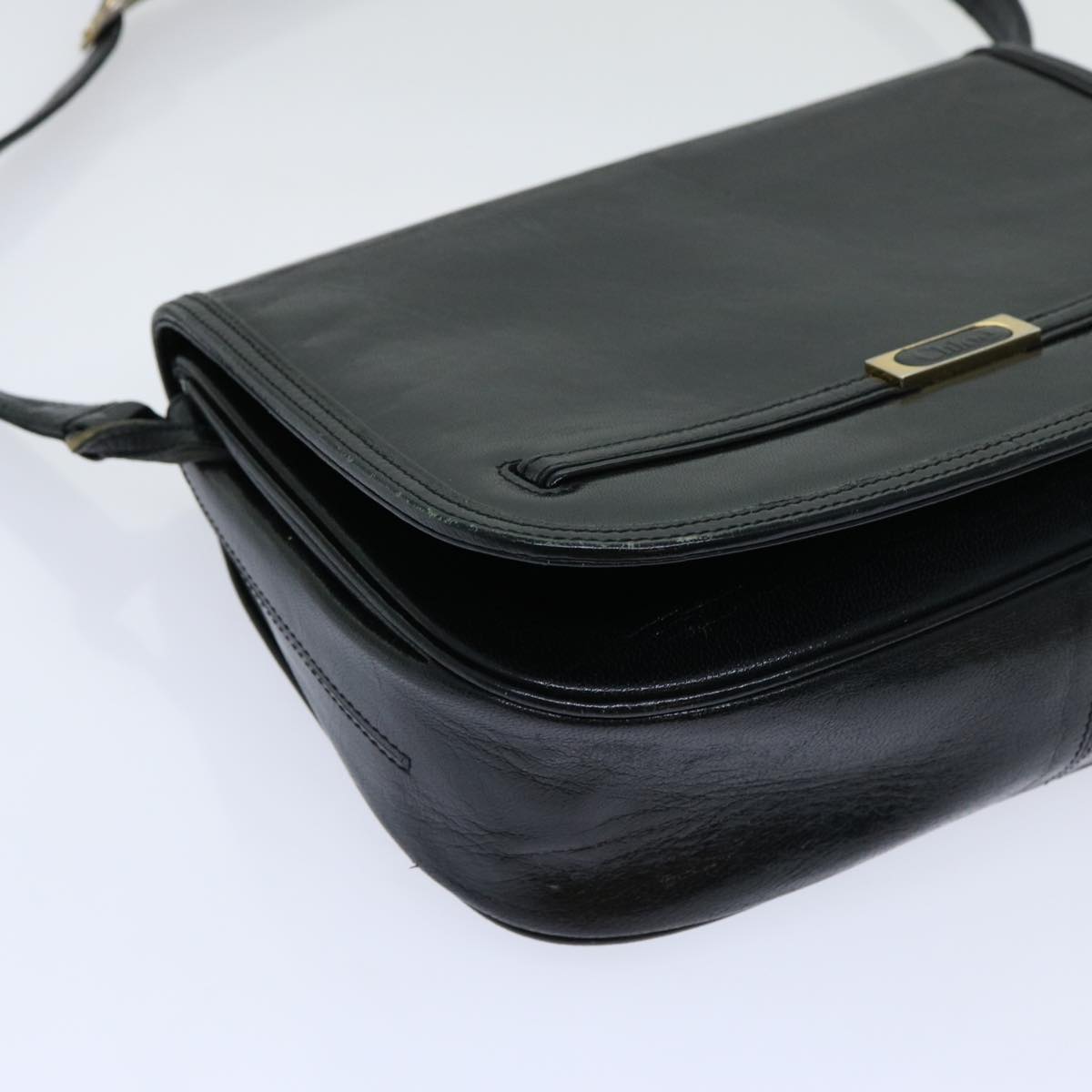 Chloe Shoulder Bag Leather Black Auth bs13128