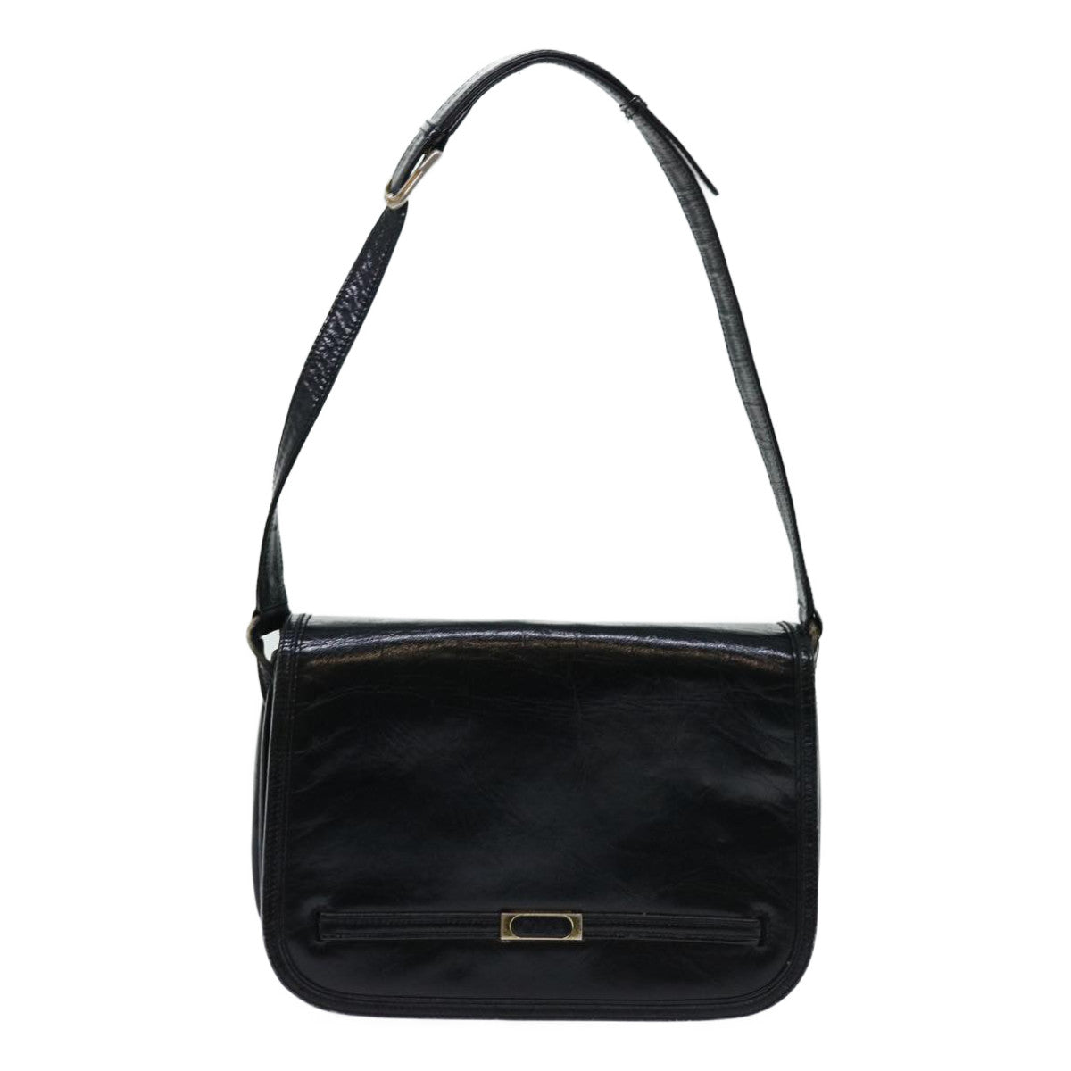 Chloe Shoulder Bag Leather Black Auth bs13128