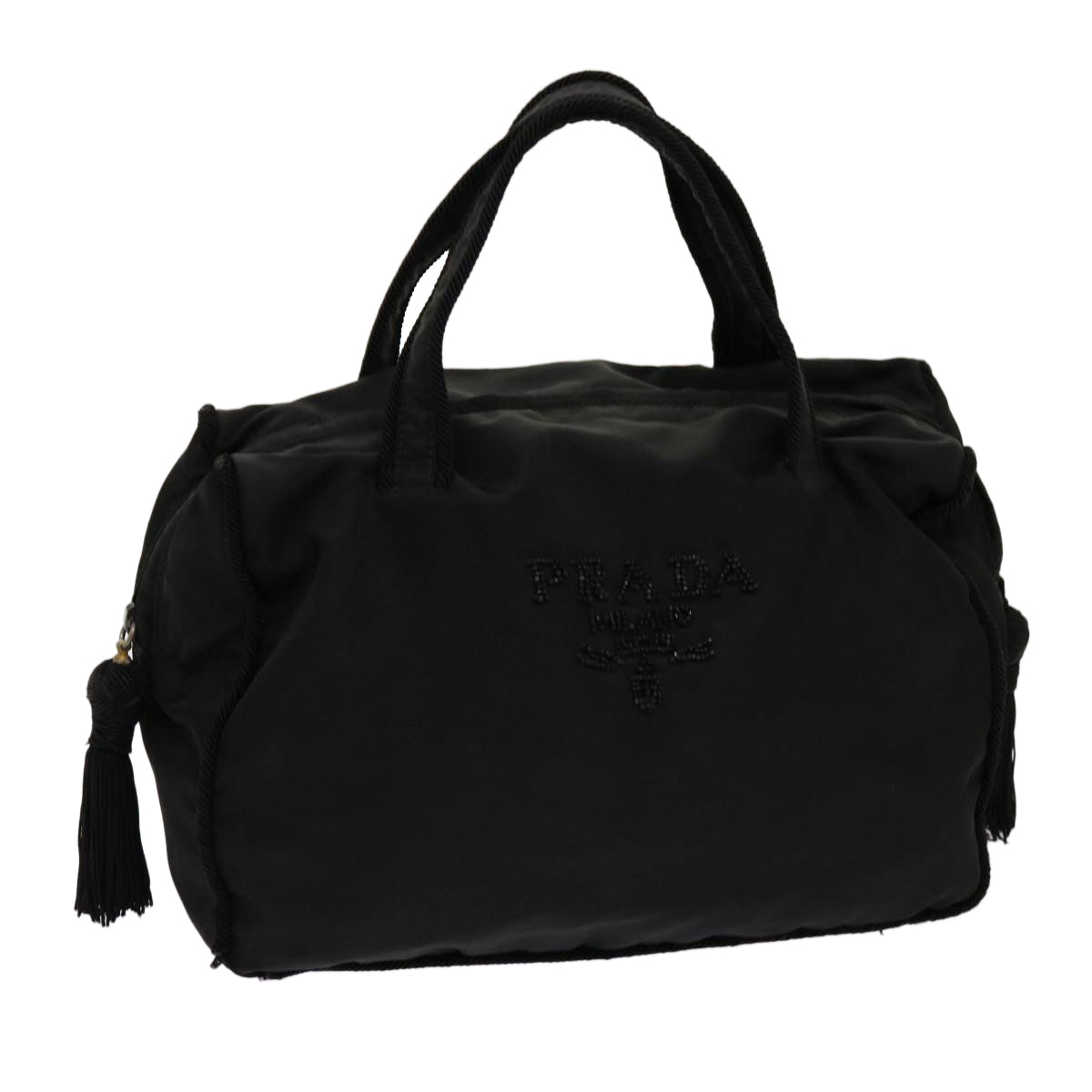 PRADA Hand Bag Nylon Black Auth bs13129