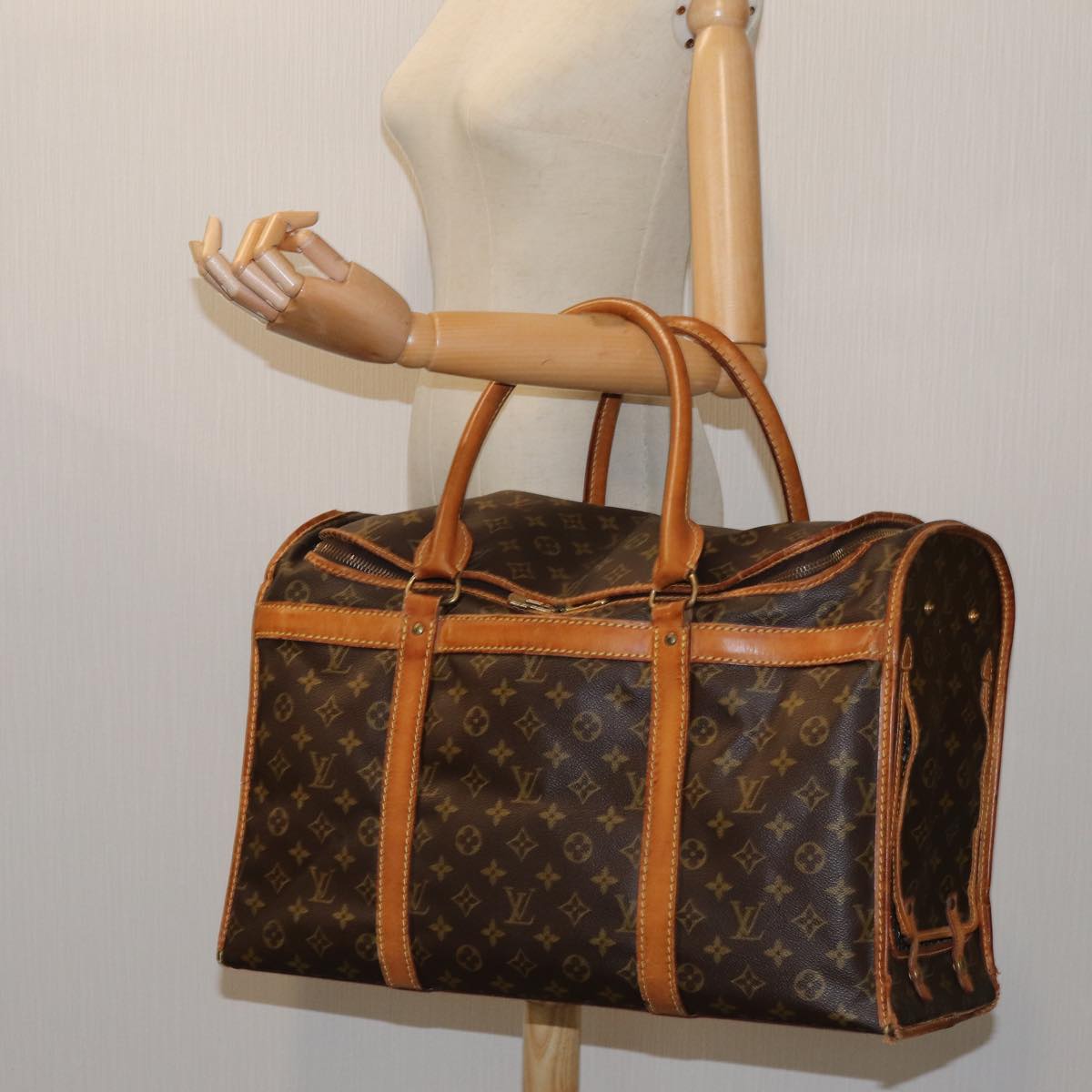 LOUIS VUITTON Monogram Sac Shan 50 Pet Carry M42021 LV Auth bs13130