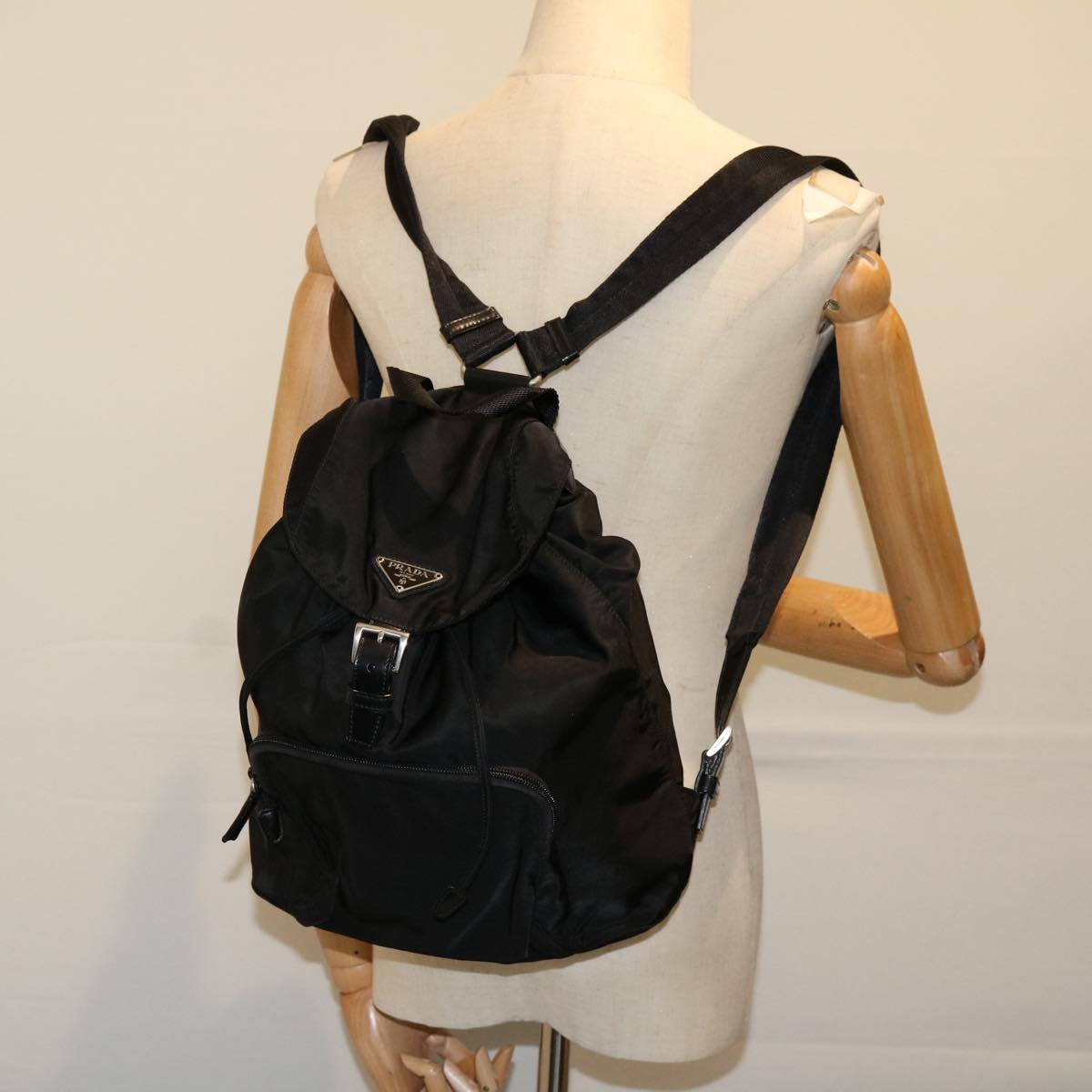 PRADA Backpack Nylon Black Auth bs13133