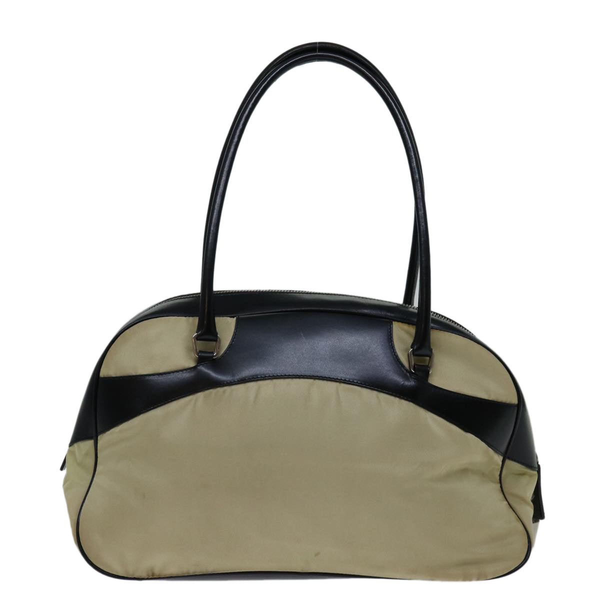 PRADA Shoulder Bag Nylon Beige Auth bs13135