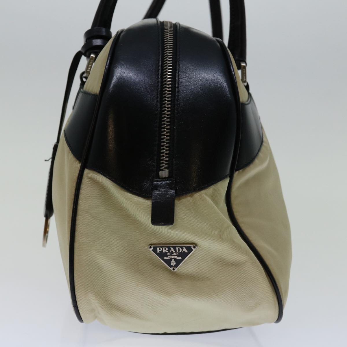 PRADA Shoulder Bag Nylon Beige Auth bs13135