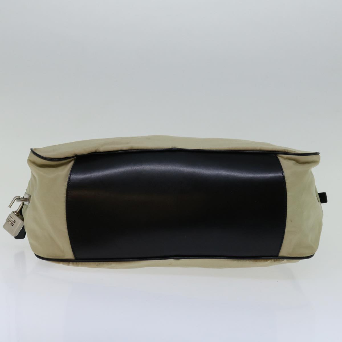 PRADA Shoulder Bag Nylon Beige Auth bs13135