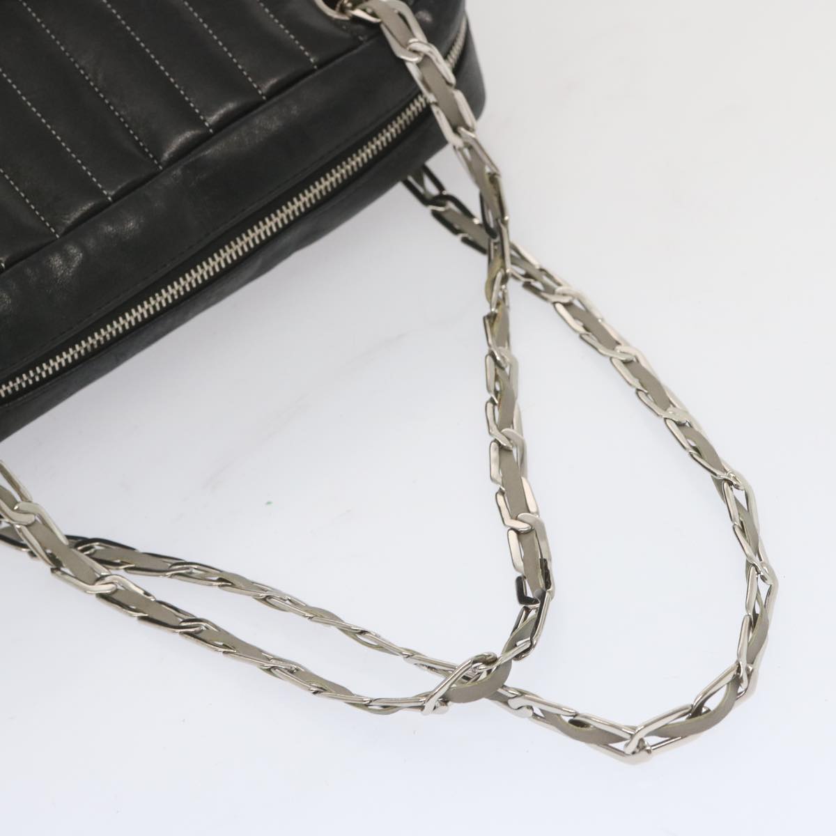 CHANEL Chain Mademoiselle Shoulder Bag Lamb Skin Black CC Auth bs13136