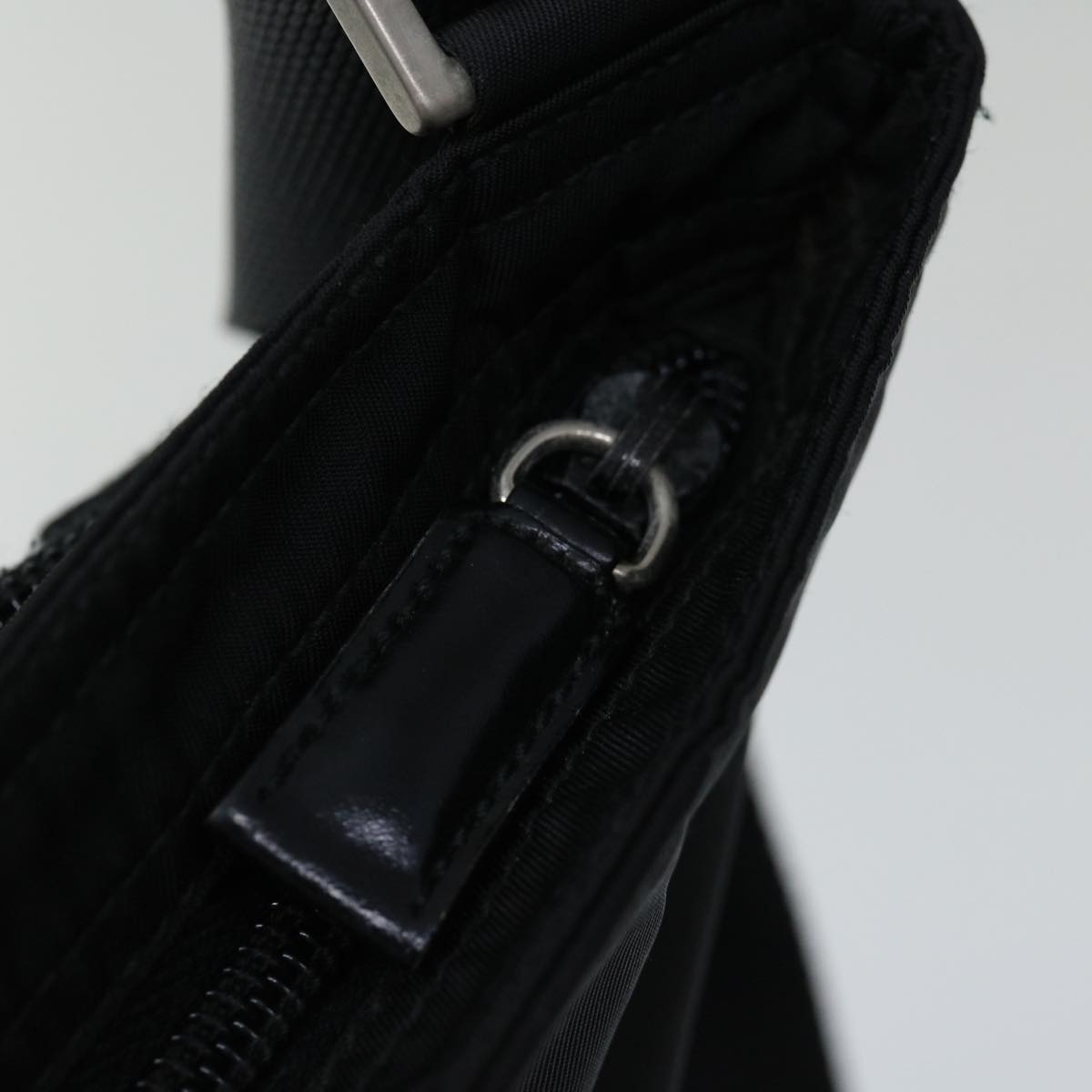 PRADA Shoulder Bag Nylon Black Auth bs13137