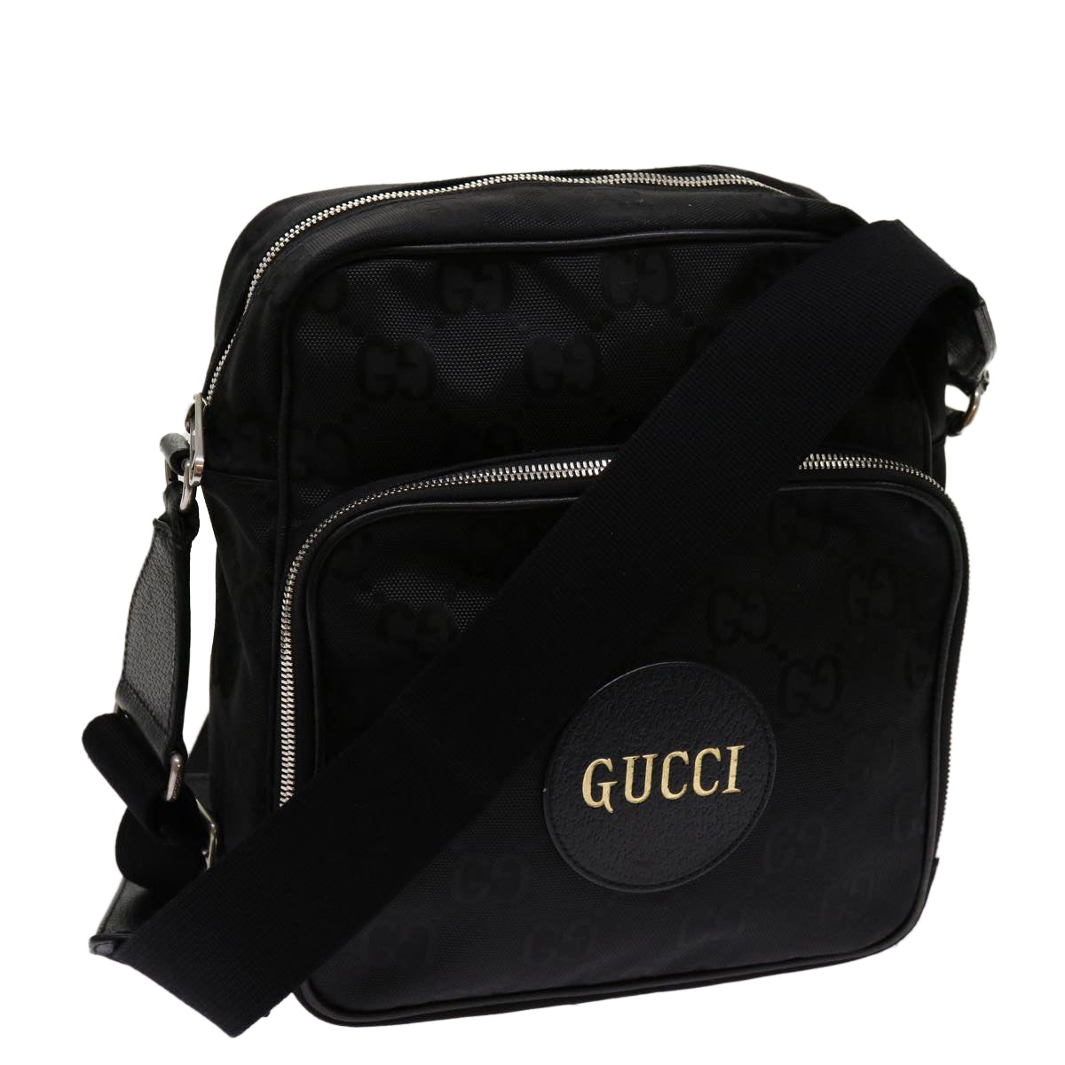 GUCCI GG Canvas Shoulder Bag Black 625858 Auth bs13139