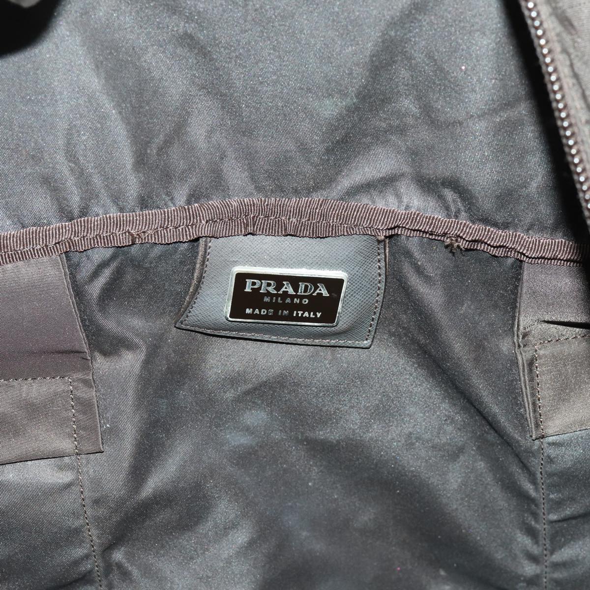 PRADA Boston Bag Nylon Brown Auth bs13145