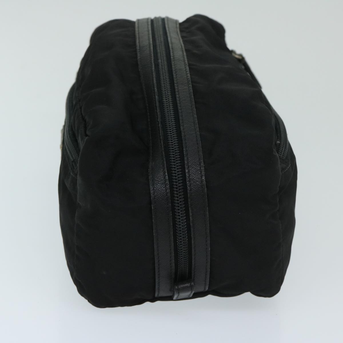 PRADA Clutch Bag Nylon Black Auth bs13151