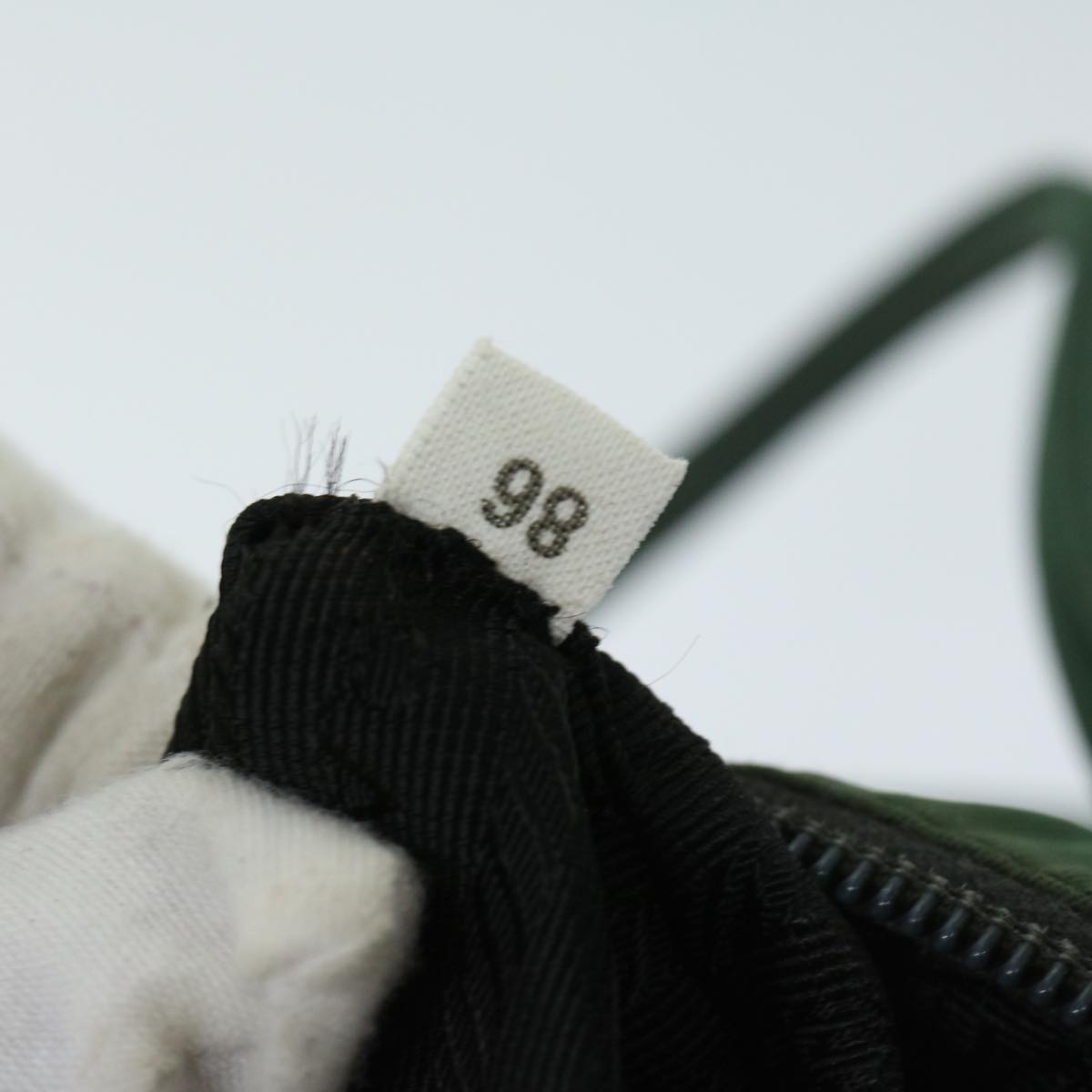 PRADA Hand Bag Nylon Green Auth bs13153