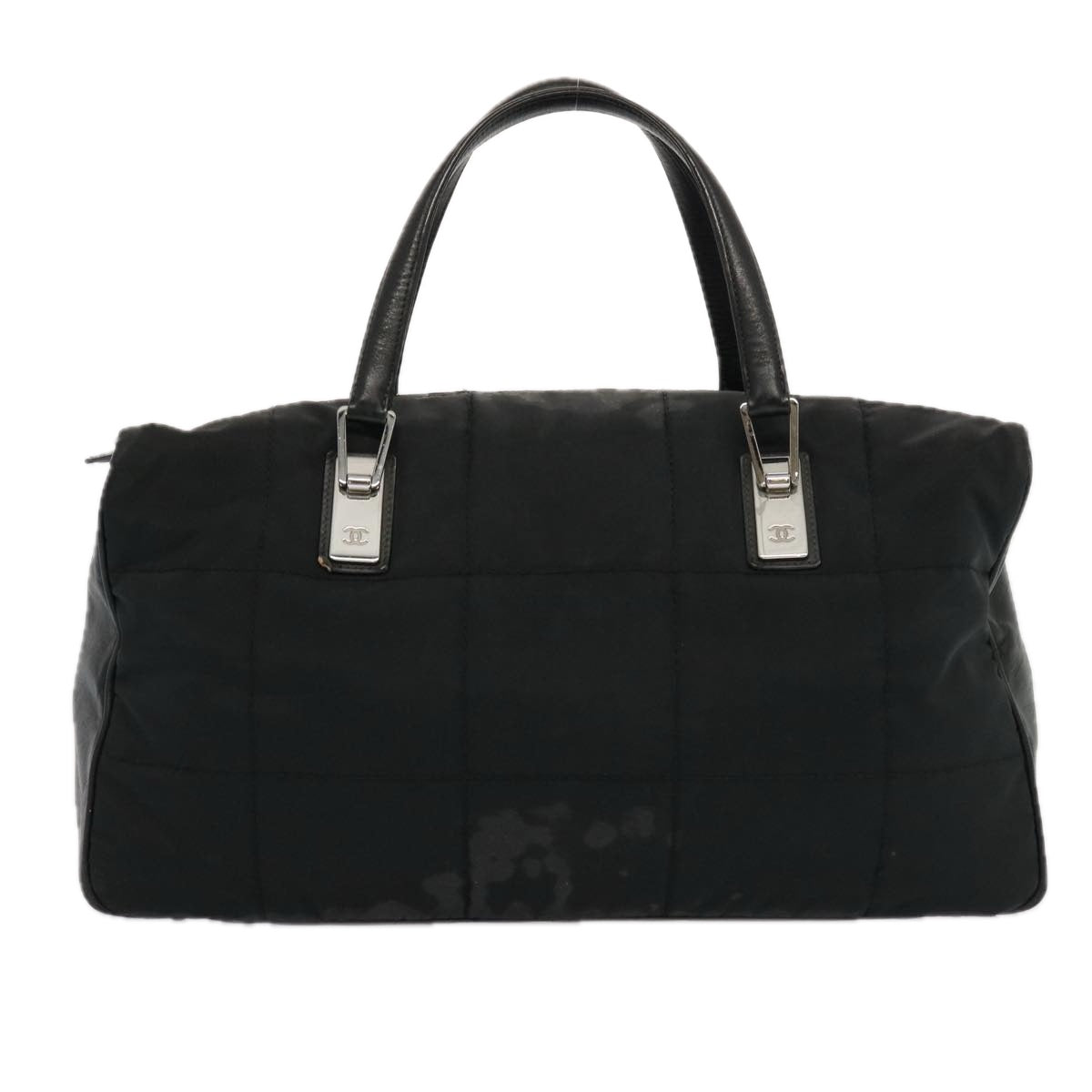 CHANEL Hand Bag Nylon Black CC Auth bs13157 - 0