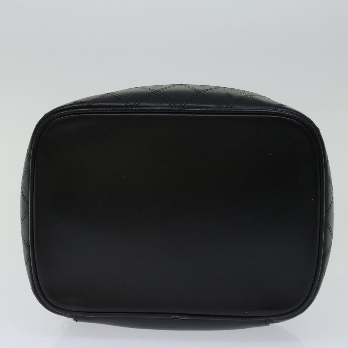 CHANEL Bicolole Vanity Cosmetic Pouch Leather Black CC Auth bs13181