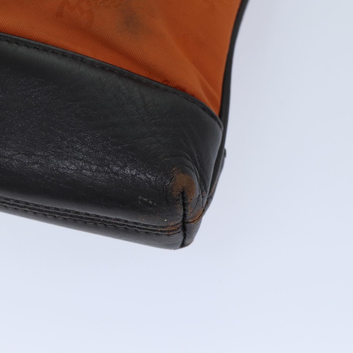 MCM Vicetos Logogram Hand Bag Nylon Orange Auth bs13193