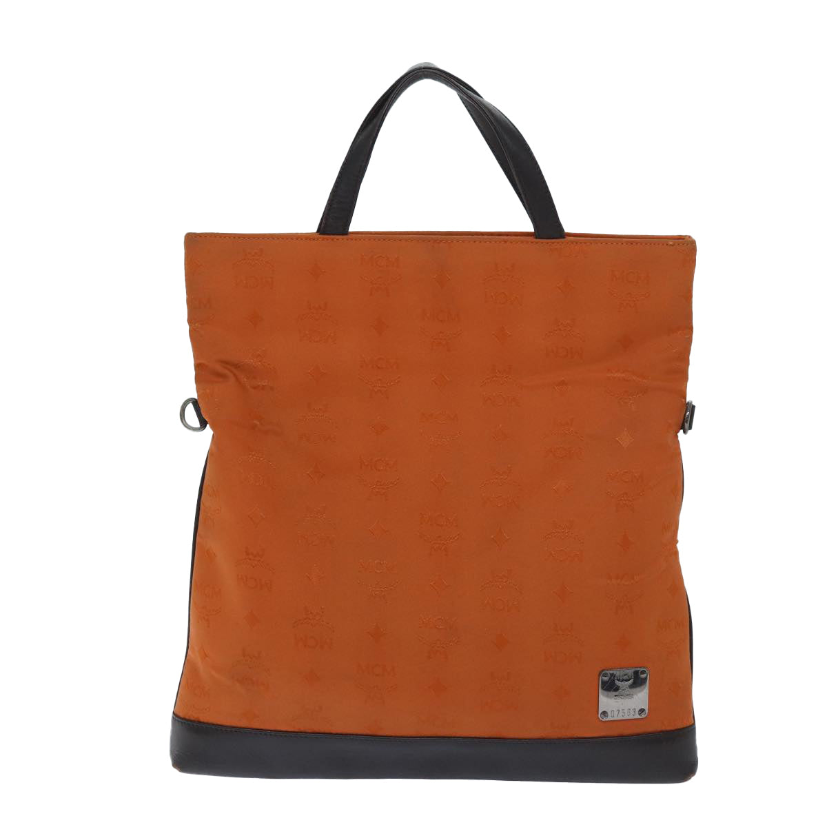 MCM Vicetos Logogram Hand Bag Nylon Orange Auth bs13193 - 0