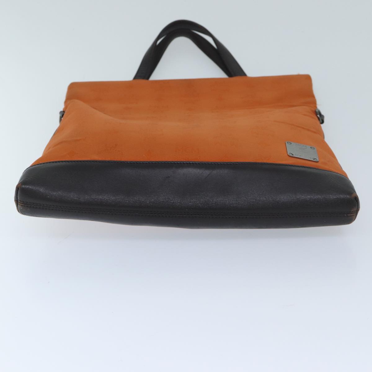 MCM Vicetos Logogram Hand Bag Nylon Orange Auth bs13193